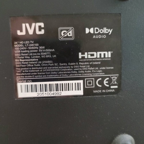 JVC 24-inch TV like new