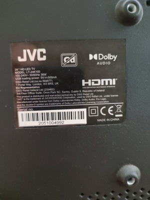 JVC 24-inch TV like new