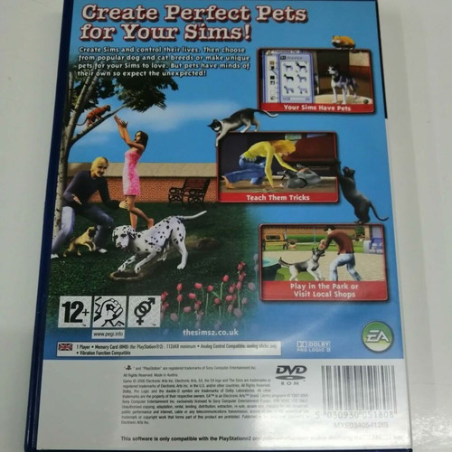 The Sims 2 Pets PS2 game, English, complete with manual