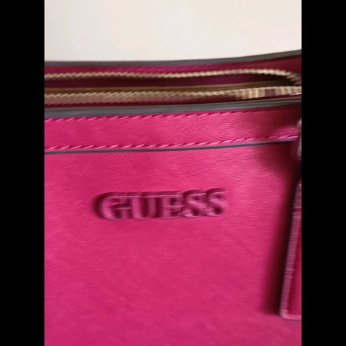Guess handbag and crossbody bag with chain, pink
