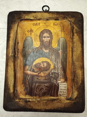 Handmade Orthodox icon of Saint John the Baptist new