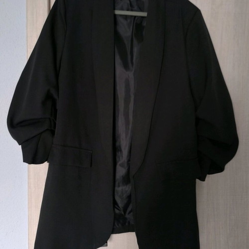 Suit set new black with unique sleeve, plus size