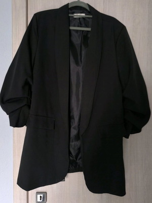 Suit set new black with unique sleeve, plus size