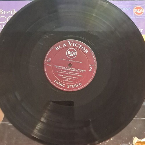 Beethoven Concerto No. 2 vinyl record used, cover torn