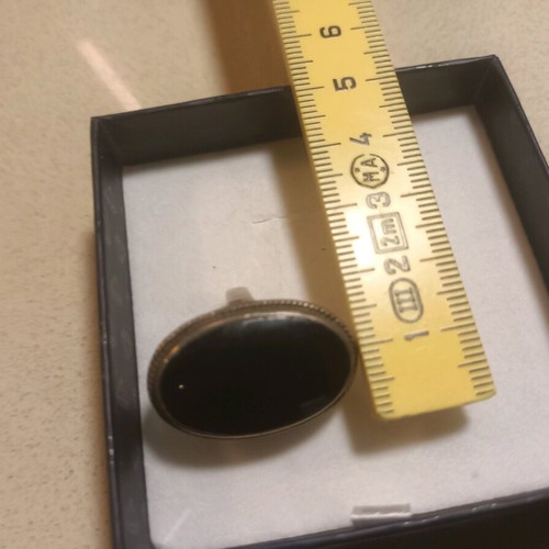 Silver 925 ring used with black oval onyx