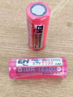 Επαναφορτιζόμενες μπαταρίες IMR 18500 1100mA πακέτο 2 καινούργιες