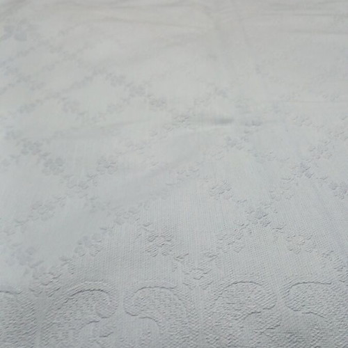 Vintage pique blanket like new, 35+ years, blue jacquard floral design