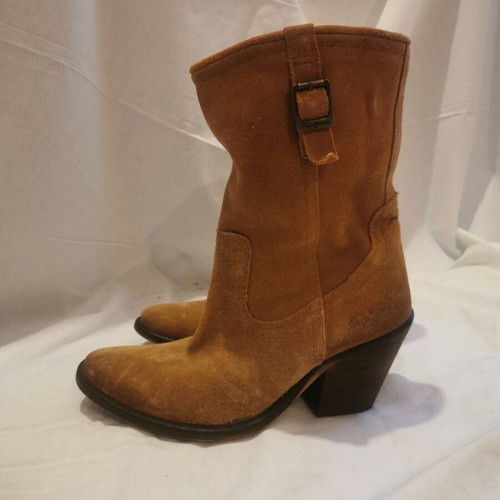 Pepe Jeans women's leather ankle boots used size 37 brown orange