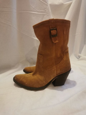 Pepe Jeans women's leather ankle boots used size 37 brown orange