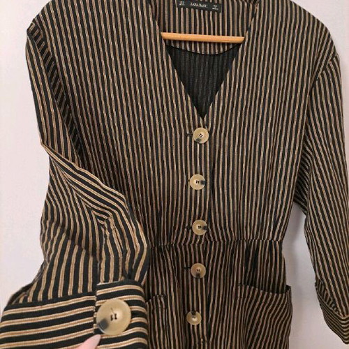 Zara One-Piece Jumpsuit New Black and Brown Size S