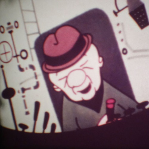 Super 8mm film "Destination Magoo" used, color, sound animation