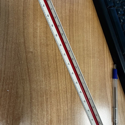 30 cm 100 scale protractor, 3D