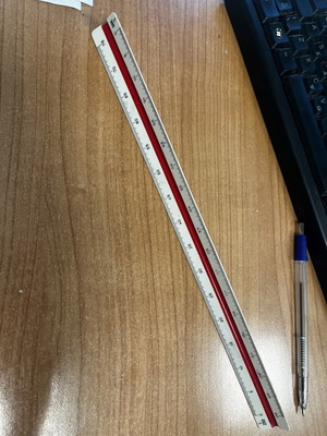 30 cm 100 scale protractor, 3D