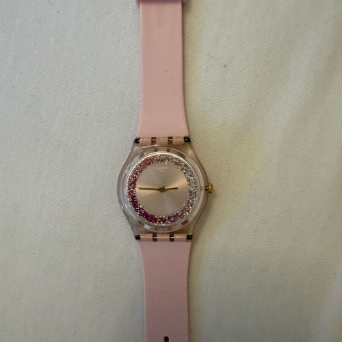 Swatch women's watch like new, pink battery-powered