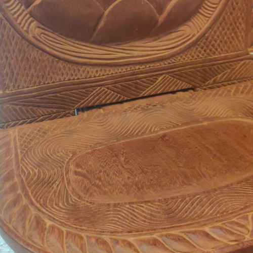 Handmade African carved wooden chair