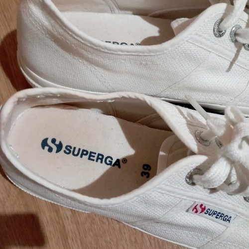 Superga classic white athletic shoes used, size 38