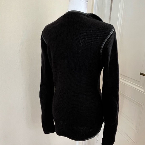 Zadig & Voltaire wool cardigan used, black, leather details