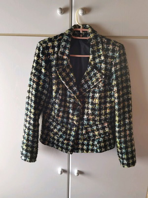 Checked suit jacket and skirt used, size S
