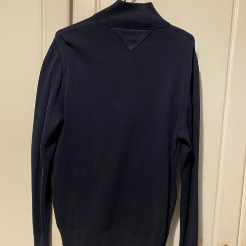 Tommy Hilfiger men's cotton sweater with zipper like new, blue size M