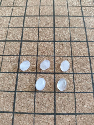 Rose quartz cabochon stones new, pack of 5, oval 6x8mm