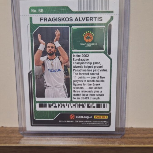 Fragiskos Alvertis Panathinaikos Panini Contenders EuroLeague card new