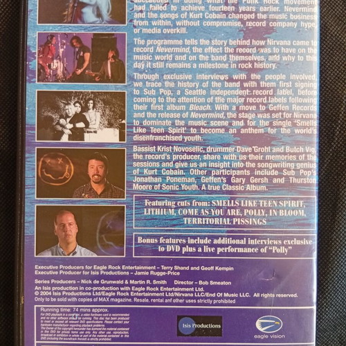 Nirvana Nevermind DVD used, rock documentary