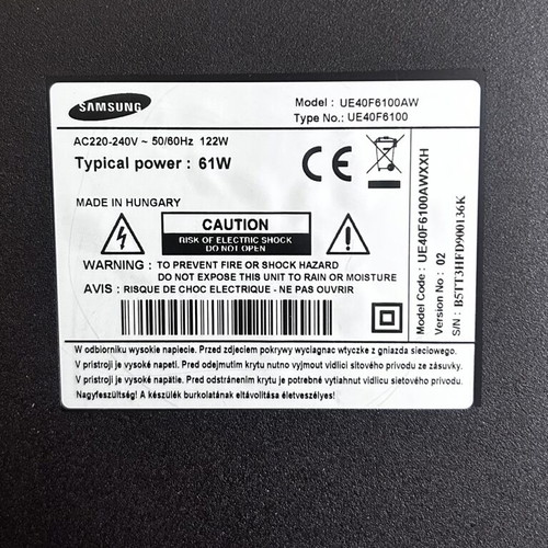 Samsung 40" Full HD 3D TV UE40F6100AW