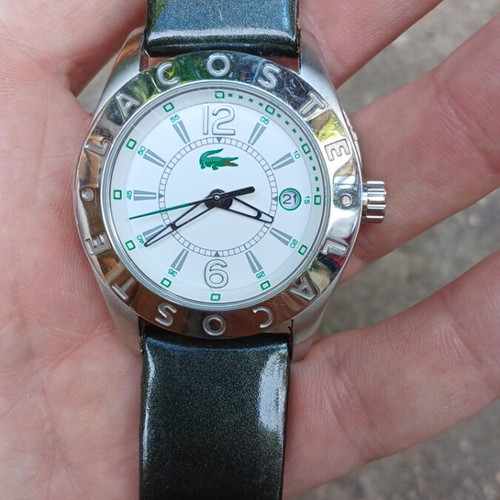 Lacoste wristwatch used, silver color, Miyota movement