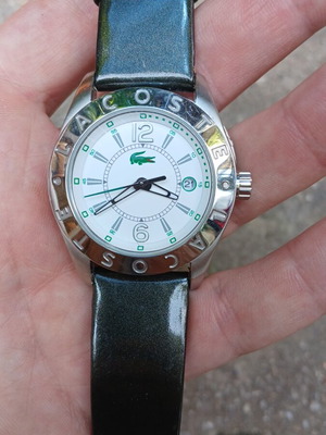 Lacoste wristwatch used, silver color, Miyota movement