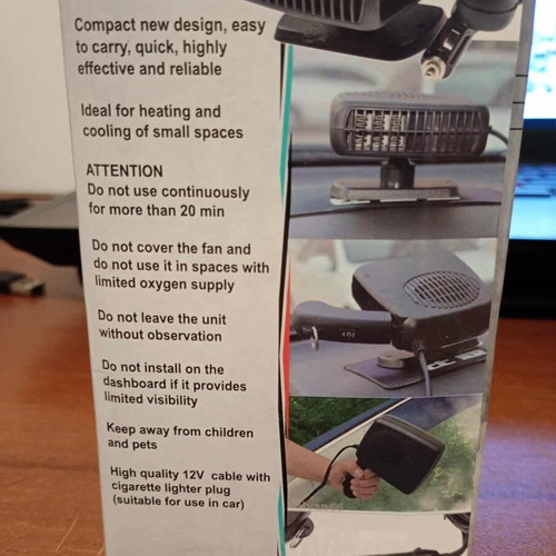 Fan heater like new for car with ceramic heater