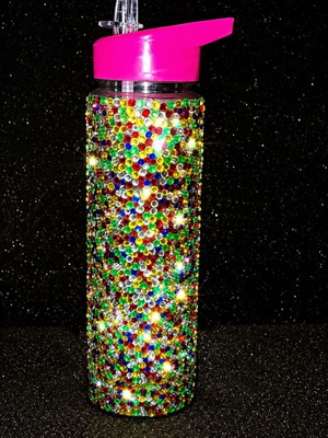 Water bottle with Swarovski crystals
