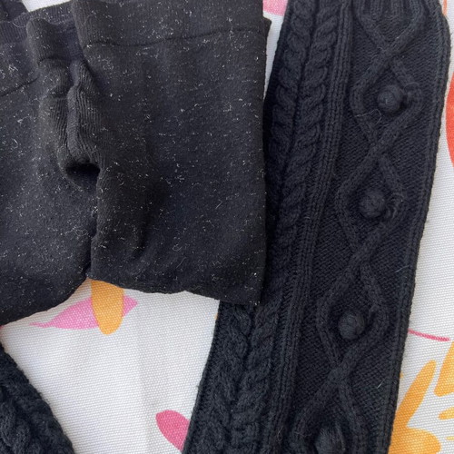Zara winter leg warmers and tights used, gray and black
