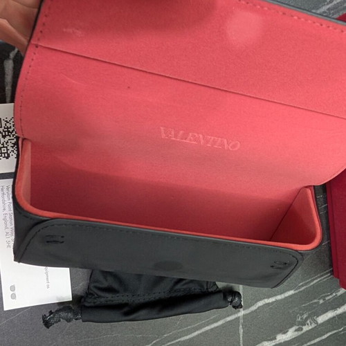 Valentino sunglasses case new red with card and box