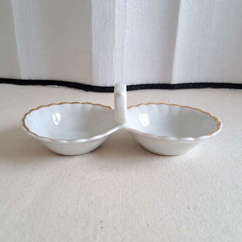 Porcelain salt cellar used