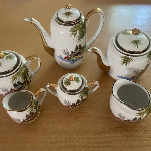 Vintage Hayasi Japanese Fine China Geisha Girl Bone China Kutani tea set like new