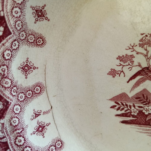 French Dentelle deep plate used, diameter 23.3 cm