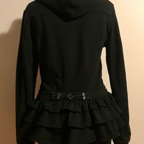 Rossodisera women's jacket with hood and ruffles used, black, size M