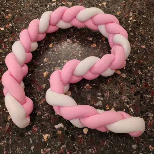 Baby braided bumper new pink-white 2.10x12cm