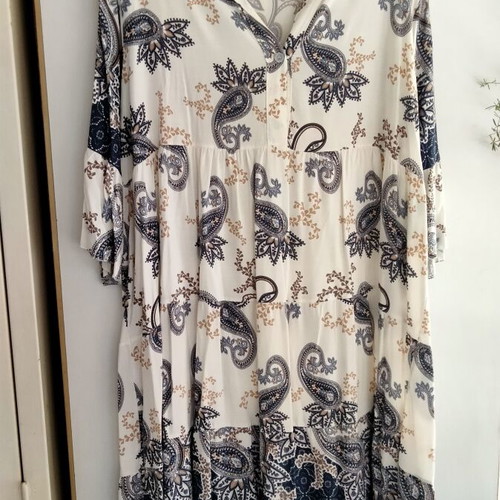 Boho dress made in Italy 100% viscose XL new
