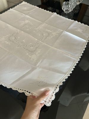 White tablecloth, handmade