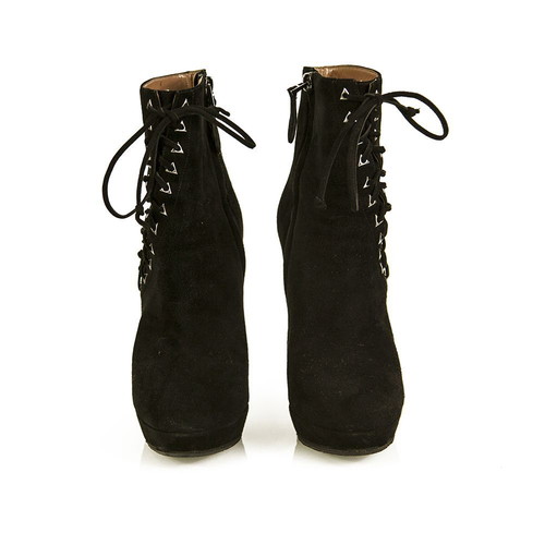 ALAIA black suede leather ankle booties used, size 37