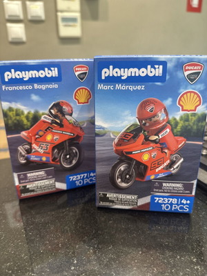Playmobil Ducati Shell motorcycle toy
