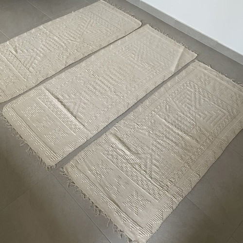 Authentic Vintage Arachova Wool Rug Set, 4 Pieces, Greek Made