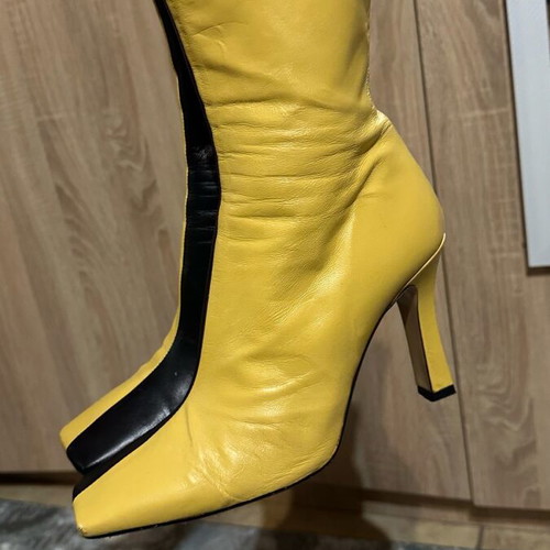 Zara leather boots used, size 39, black and yellow
