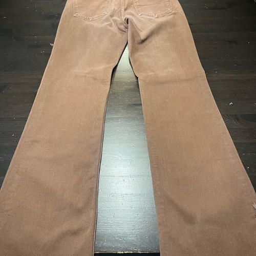 Stradivarius brown denim pants like new, slim mid-rise flare size M