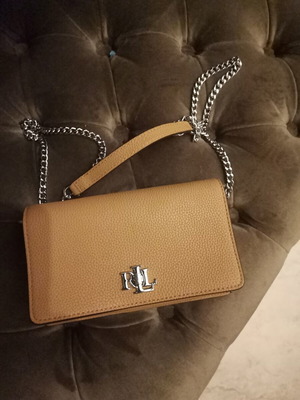 Ralph Lauren crossbody bag new, beige with silver chain