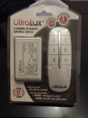 Ultralux 3-channel rf remote kontroll switch new