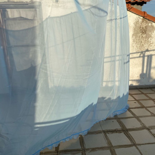 Curtain pair with volan used, height 1.97m width 2.92m each