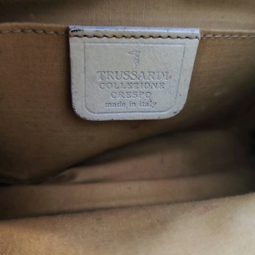 Trussardi Crespo bag authentic beige used made in Italy
