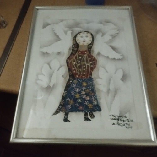 Folk Art Paintings like new, embroidery and hand-painted